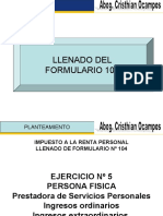 Ejercicio de Renta Personal 5 Formulario Llenado