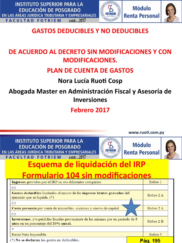 Gastos Deducibles en el IRP: Guía 2023 | PDF | Impuesto sobre la renta ...