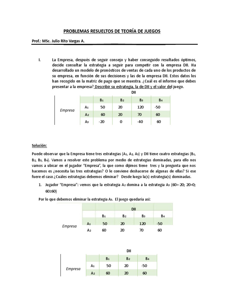 Teoria de juegos subastas ejercicios resueltos