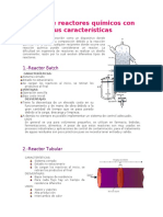 Tipos de Reactores Químicos Con Sus Características