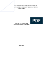 Effectiveness of The Citizens Mediation Centre in Landlord-Tenant Alternative Dispute Resolution in Lagos State