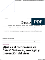 ¿Qué es el coronavirus de China- Síntomas, contagio y prevención del virus - Faro de Vigo