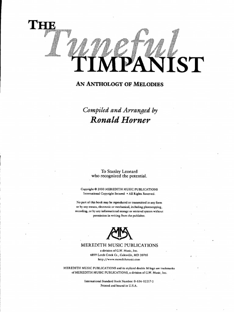 The Tuneful Timpanist by Ronald Horner PDF | PDF