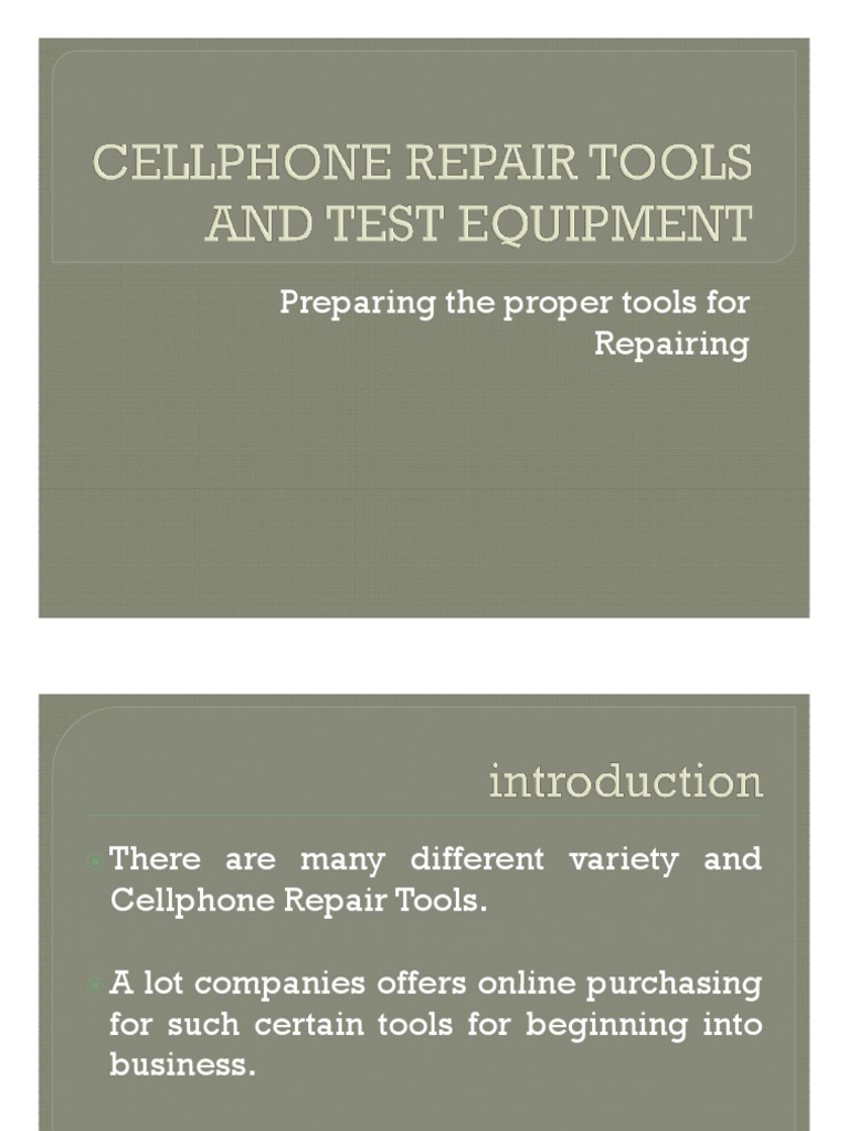 Essential Tools for Cellphone Repair | PDF | Printed Circuit Board ...