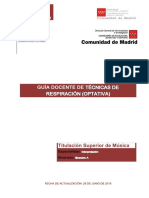 Técnicas de Respiración y Relajación para Instrumentos de Viento (Optativa)