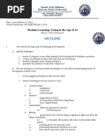 Machine Learning Living in The Age of AI X Outline X Summary X Reaction