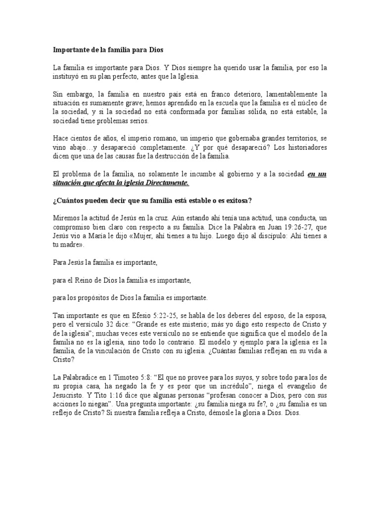 La familia en el plan de Dios | PDF | Cristo (título) | Jesús