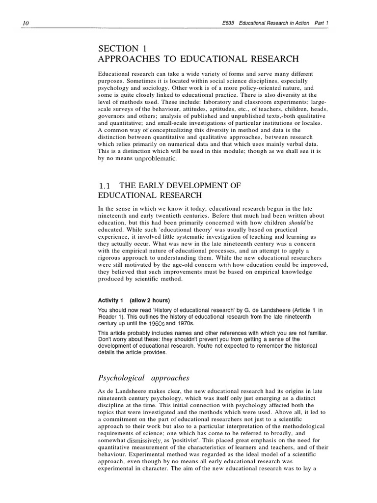 Educational Research Approaches Explained | PDF | Qualitative Research ...