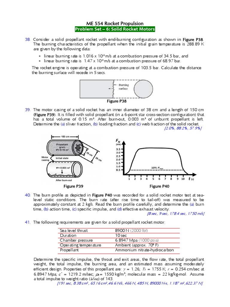 Solid Rocket Motor Analysis and Calculations | PDF | Rocket Engine ...