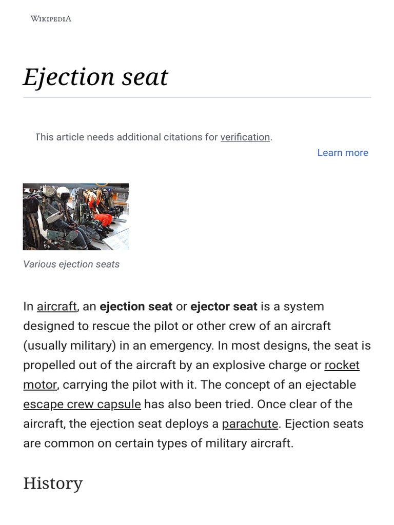 Everything You Need to Know About Ejection Seats | PDF | Flight ...