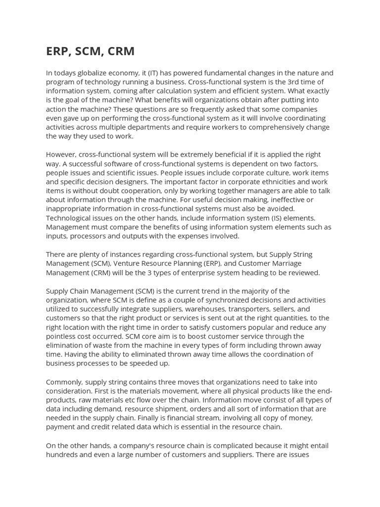 ERP | PDF | Supply Chain | Enterprise Resource Planning