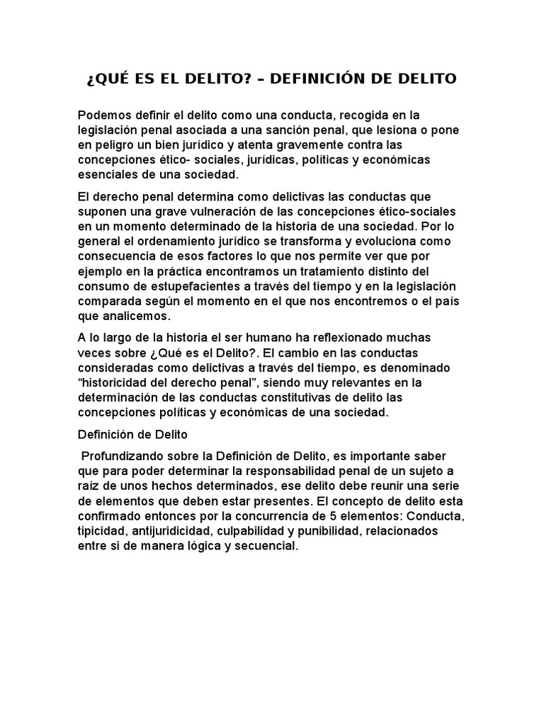 Qué Es El Delito | PDF