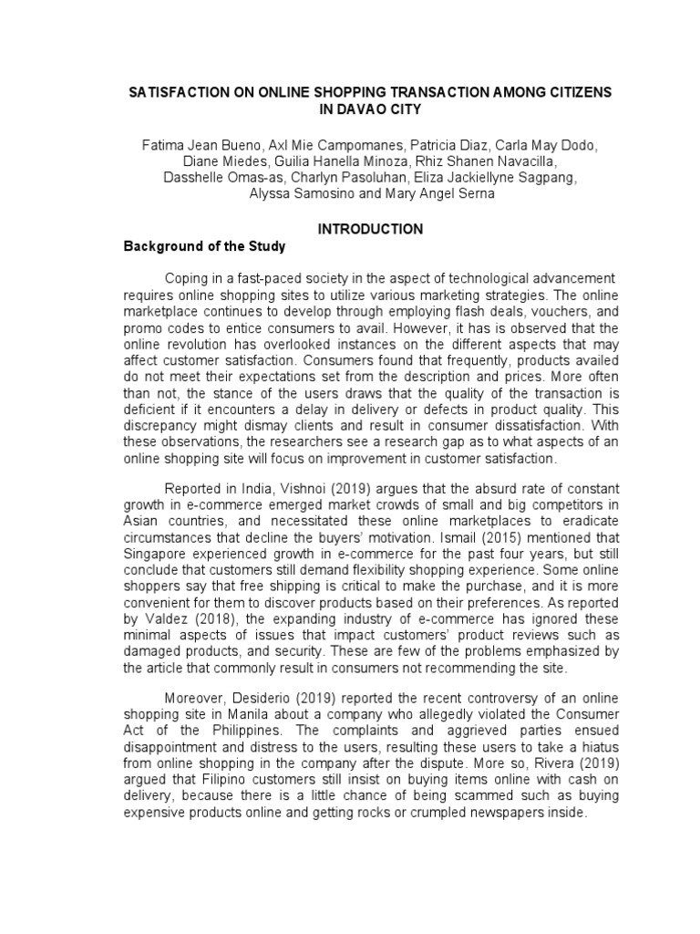 Research on Online Shopping Survey Methodology Online Shopping