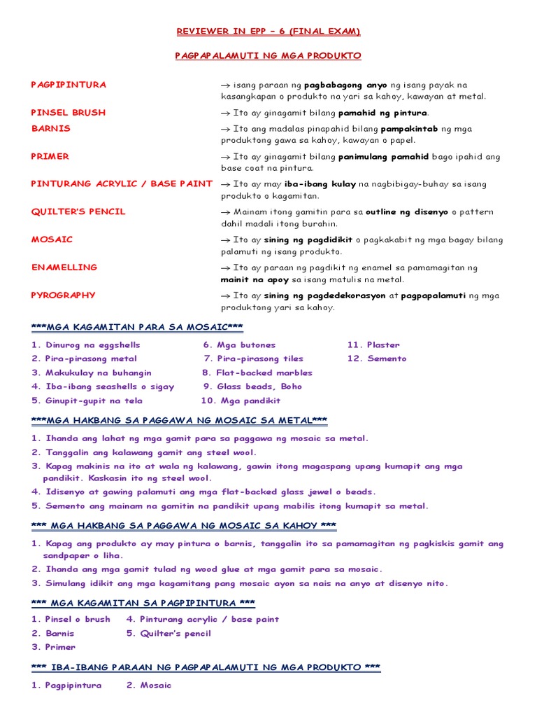 Reviewer in Epp 6 | PDF