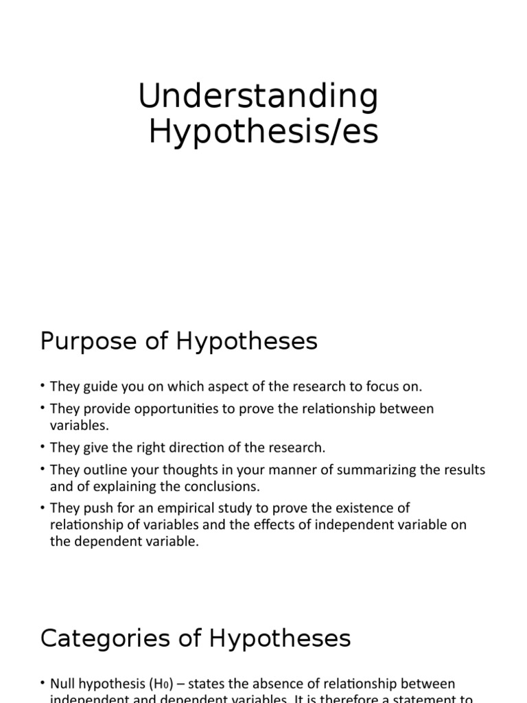 Purpose and Types of Research Hypotheses | PDF | Hypothesis ...