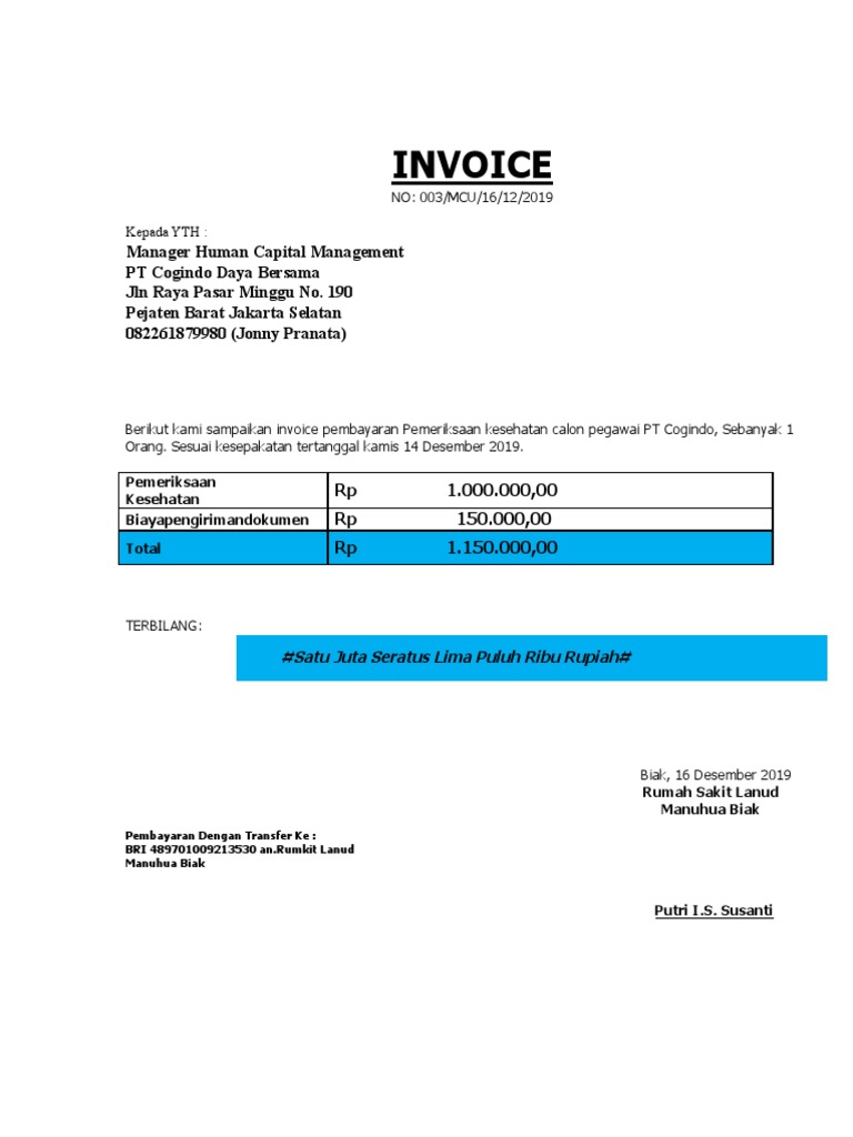 Invoice Pt Cogindo Word Dwifanani