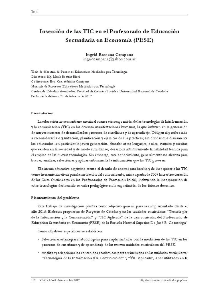 Las TIIC en El Profesorado | PDF | Tecnología de información y ...