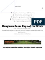 Hangman Game Days of The Week - ESL Kids Games