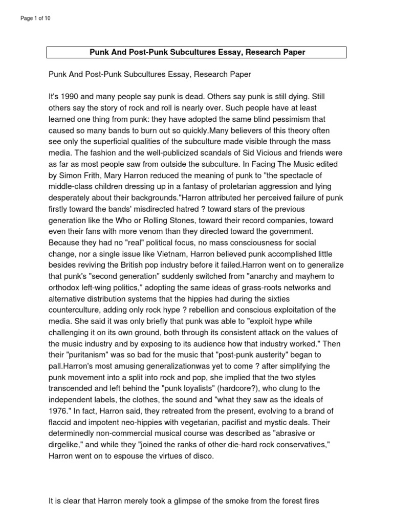 Punk rock essays 08 picture