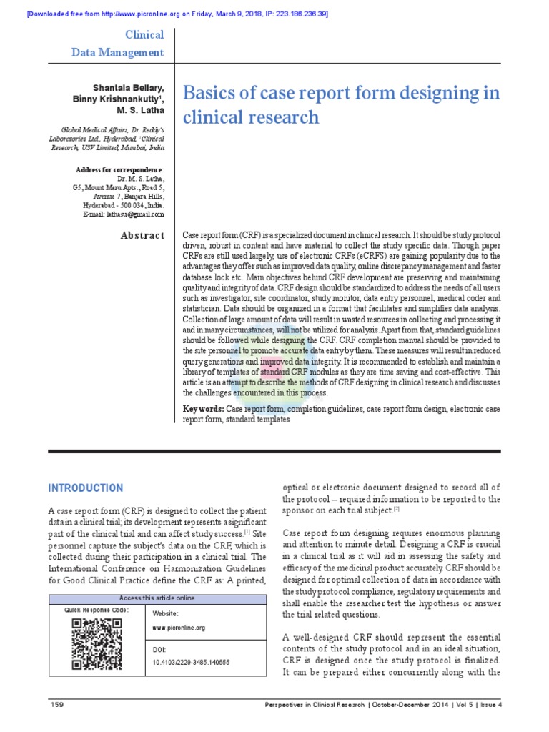 Crf Designing Pdf Pdf Ios Clinical Trial