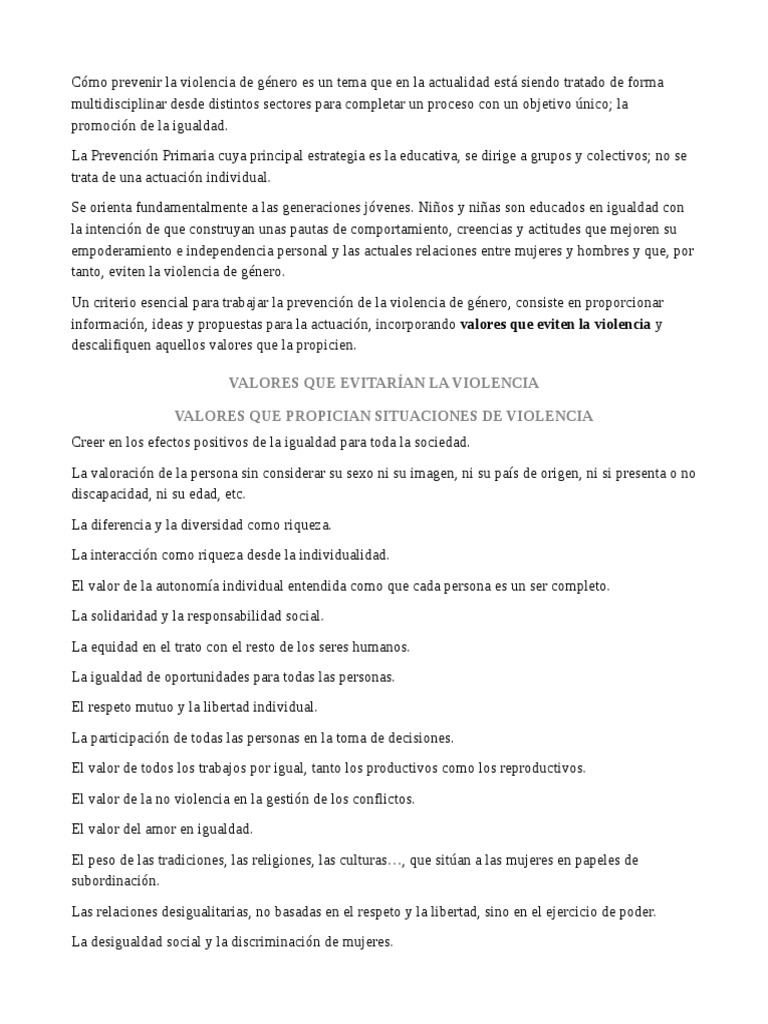Prevención de la Violencia de Género | PDF | La violencia contra las ...