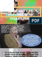 Inequality to persons with disablity