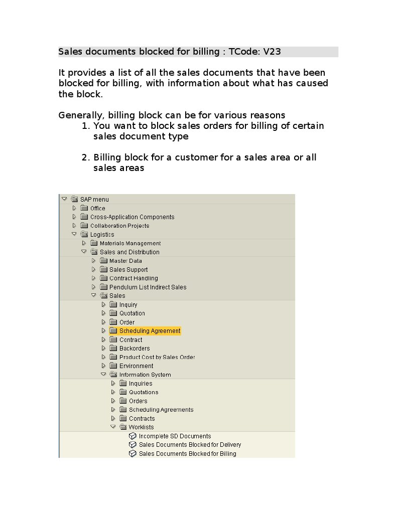 Sales Document Billing Block Overview | PDF