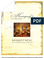 Hemingways Banquet Menu
