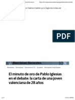  El minuto de oro de Pablo Iglesias en el debate- la carta de una joven valenciana de 28 años | Las Provincias