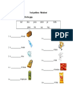 Food Partitives Worsksheet