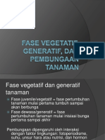 Fase Vegetatif, Generatif, Dan Pembungaan Tanaman PDF