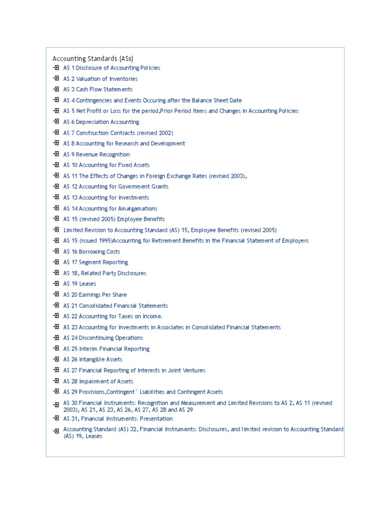 Comprehensive Guide to Accounting Standards | PDF