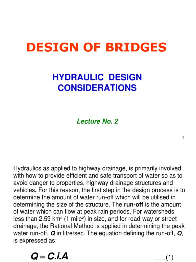 BRIDGE Hydraulics | PDF | Drainage Basin | Contour Line