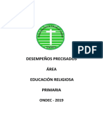 Desempeños Educación Religiosa Primaria