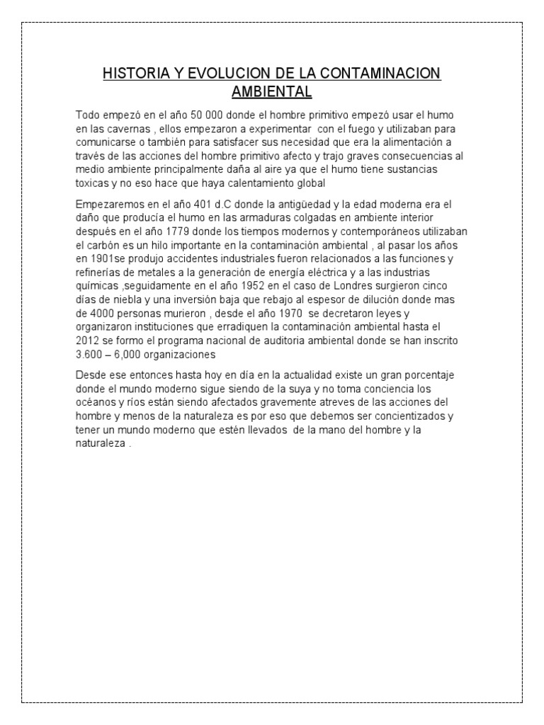 HISTORIA Y EVOLUCION DE LA CONTAMINACION AMBIENTAL V PDF