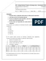 CEFEG Matemática Avaliação 1o Bimestre