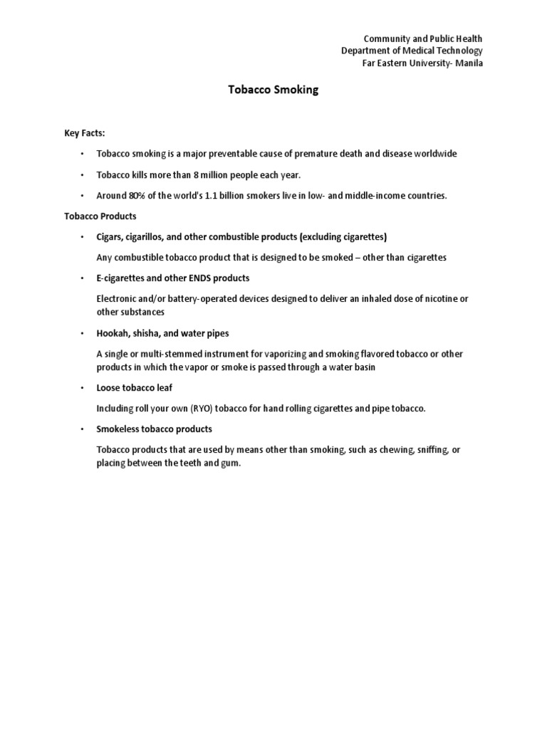 Tobacco Smoking PDF | PDF | Tobacco Smoking | Addiction