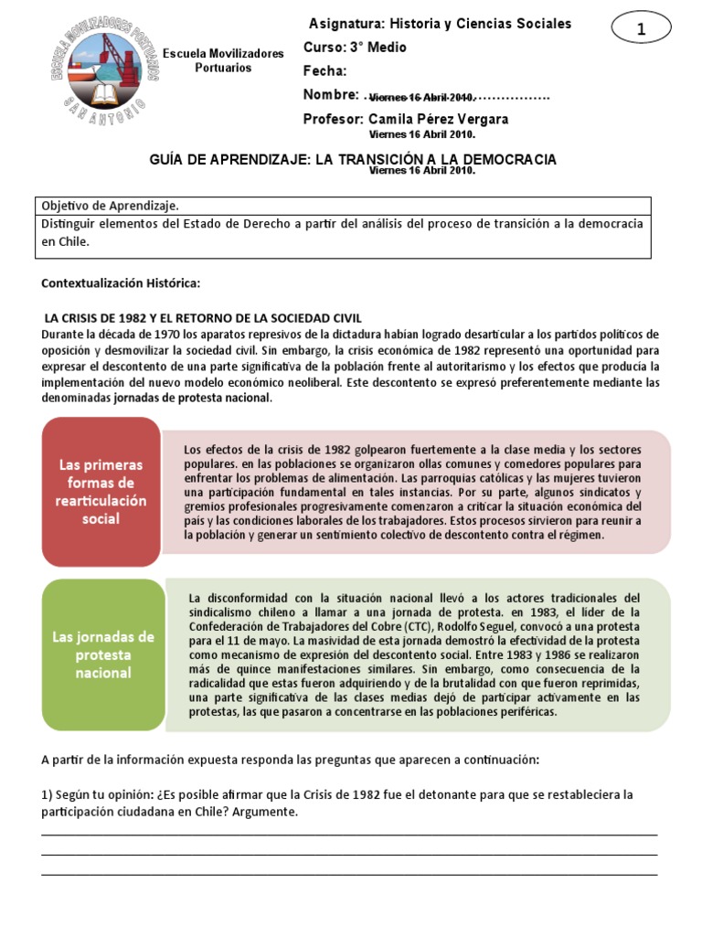 Transición a la Democracia en Chile | PDF | Augusto Pinochet | Democracia