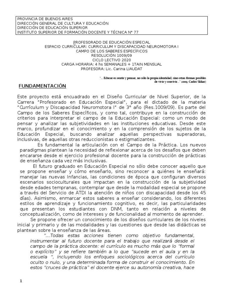 Currículo Inclusivo en Educación Especial | PDF | Plan de estudios ...