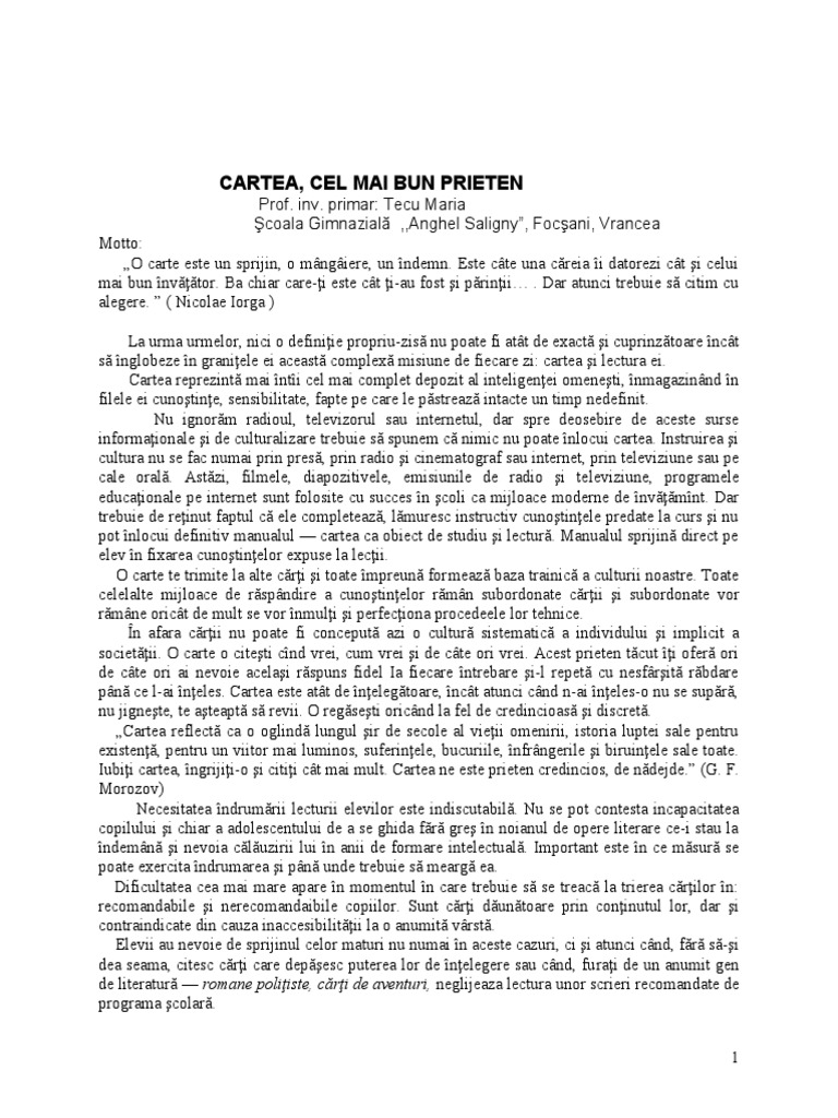 Cartea Cel Mai Bun Prieten | PDF