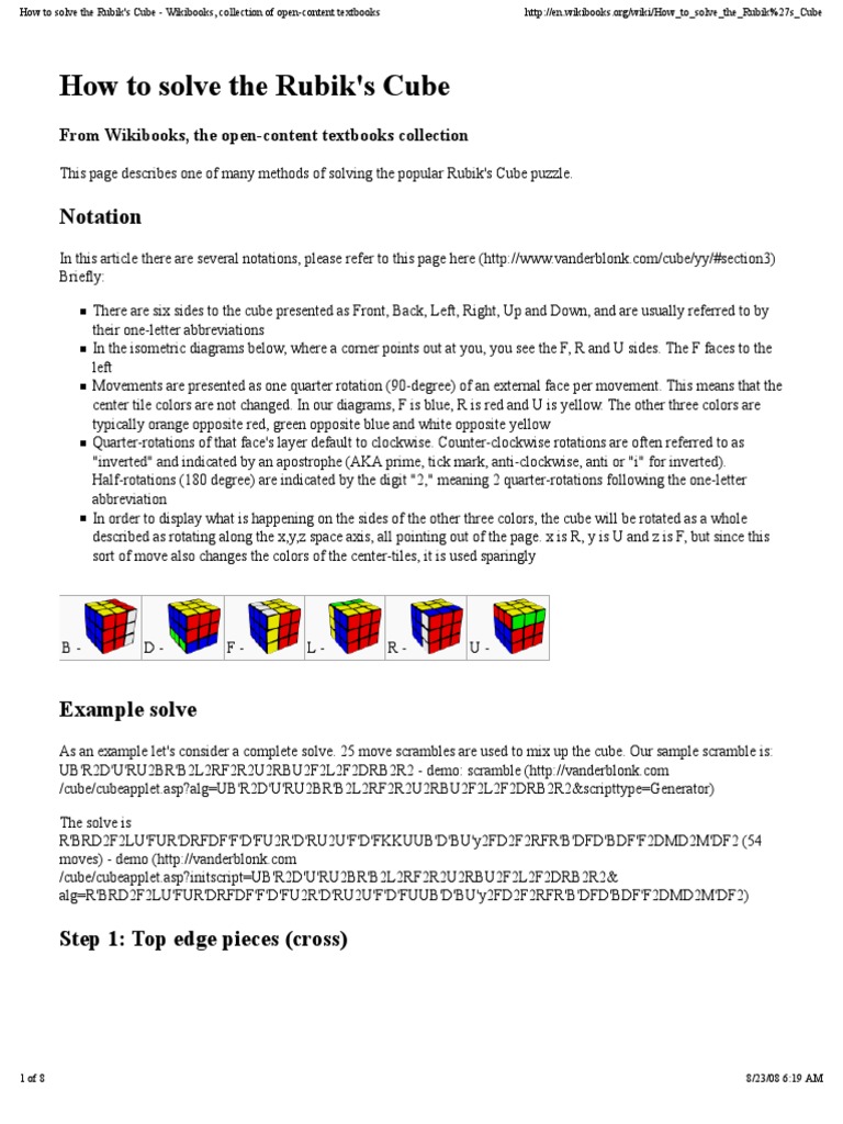 How To Solve The Rubik's Cube | PDF | Recreational Mathematics | Logic ...