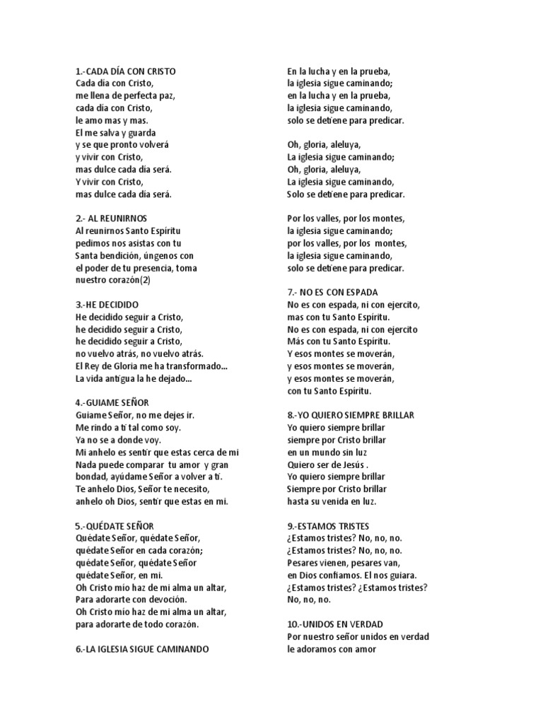 Coritos Adventistas | PDF | Cristo (título) | Oración