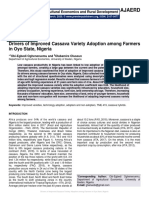 Drivers of Improved Cassava Variety Adoption Among Farmers in Oyo State, Nigeria