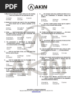 AKIN Eğitim... Adverb Clause Prep Bağlaç (230 Soru+Cevap)