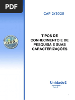 Tipos de Conhecimento e de pesquisa e suas caracterizações II