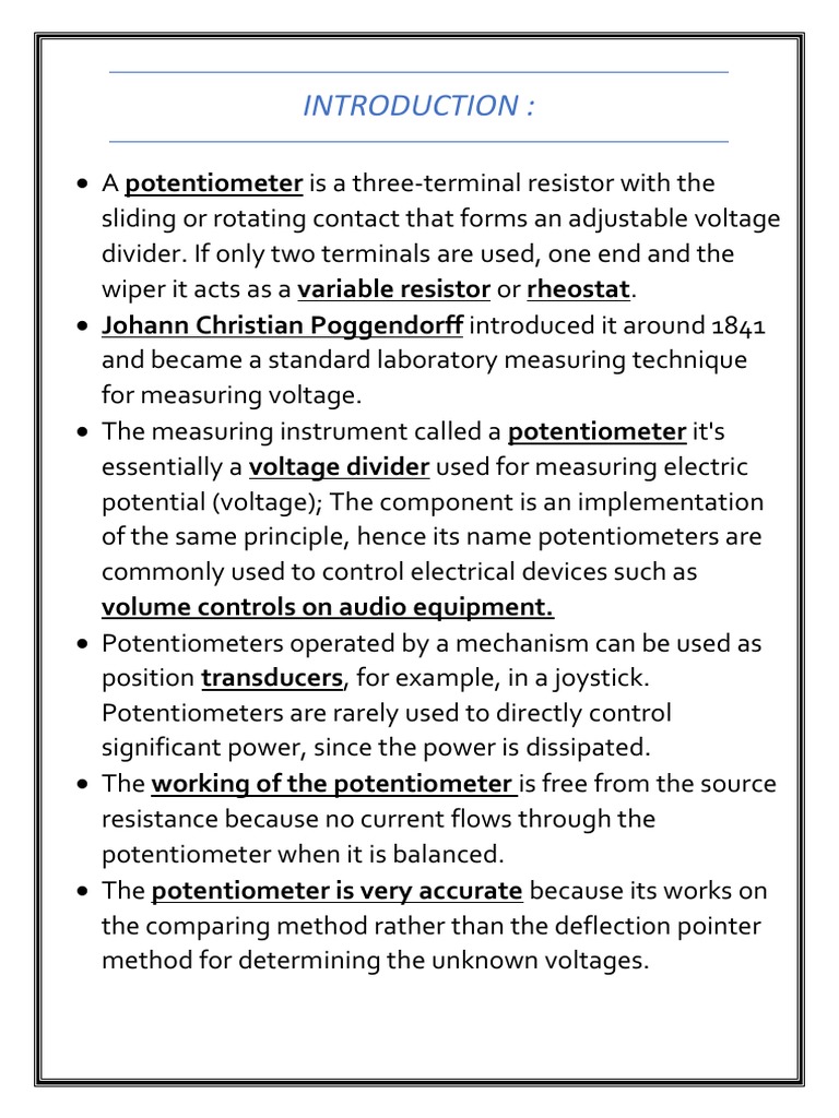 Rayleigh's Potentiometer (Physics Investigatory Project) CBSE CLASS 12