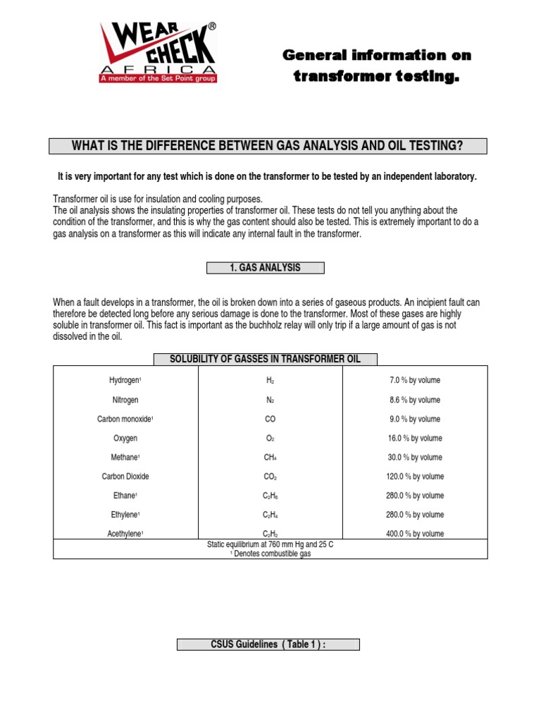 Transformer Testing: Gas vs. Oil Analysis | PDF | Transformer | Gases