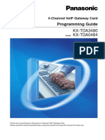 Panasonic 4-Channel VoIP Gateway Card Programming Guide KX-TDA3480 KX-TDA0484