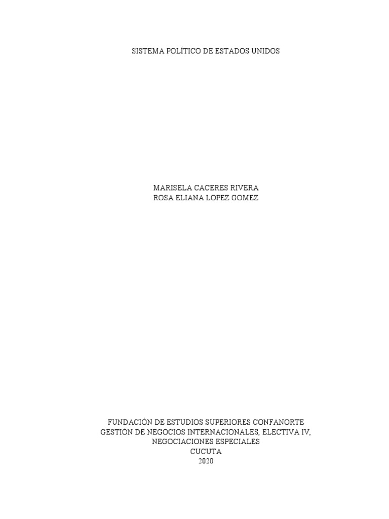 Sistema Politico de Estados Unidos | PDF | Congreso de los Estados ...