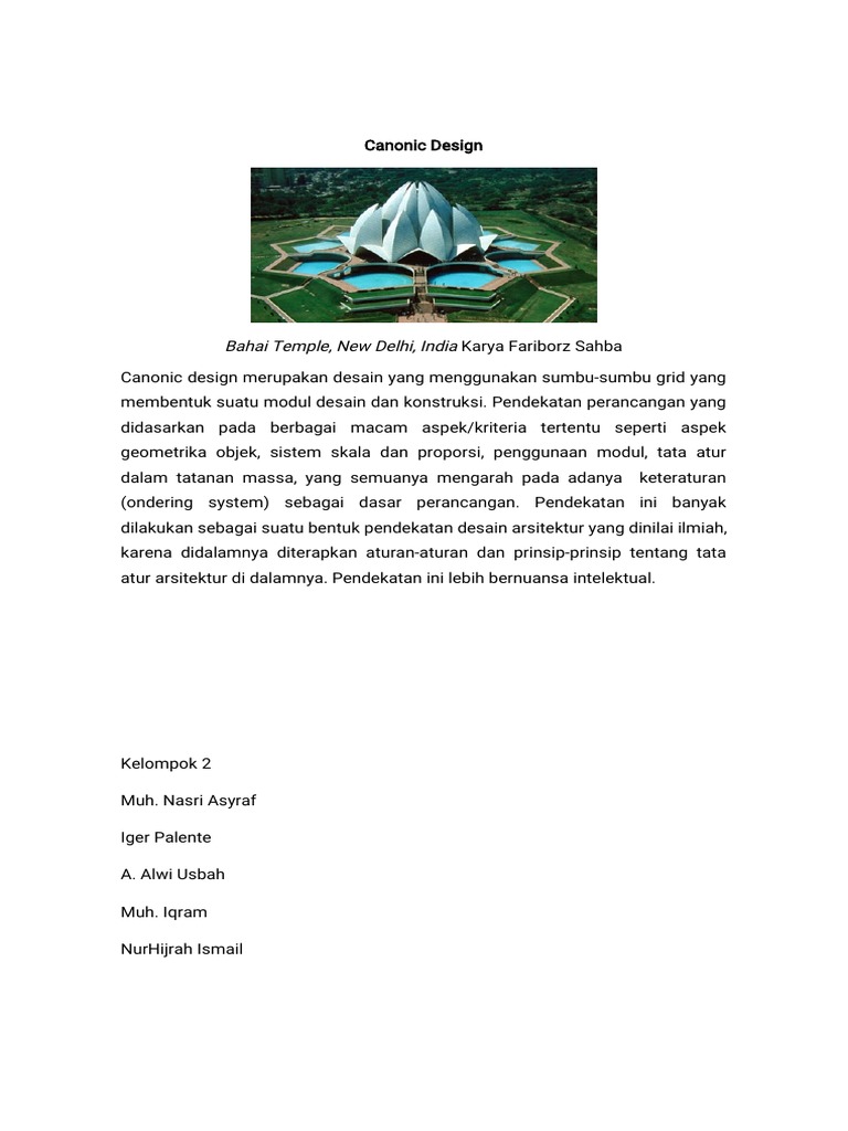 Desain Canonic dalam Arsitektur | PDF